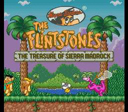 The Flintstones The Treasure of Sierra Madrock title screen for Super Nintendo