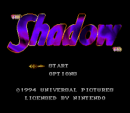 The Shadow - Unreleased title screen for Super Nintendo