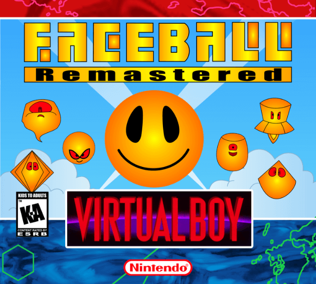 Faceball Remastered box art for Virtual Boy