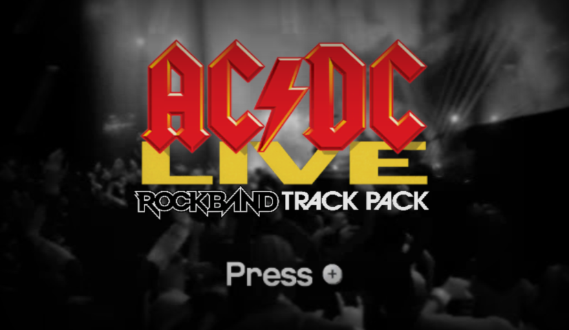 AC/DC Live: Rock Band title screen for Wii