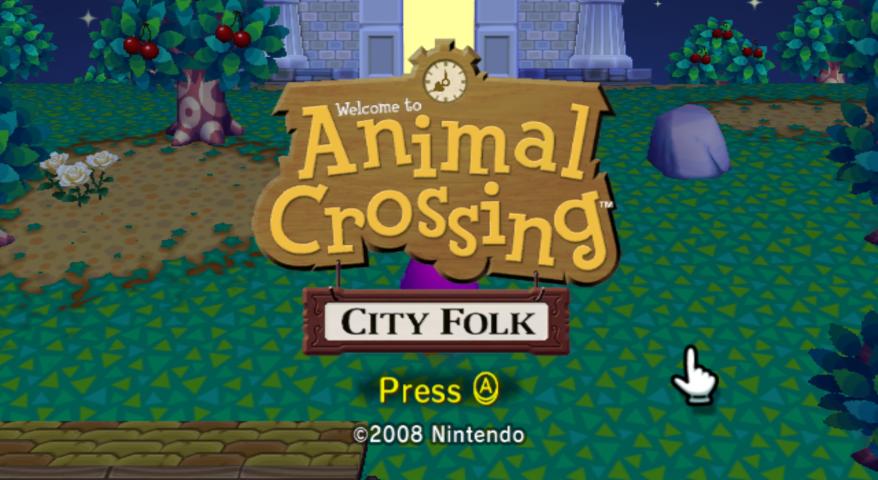 Animal Crossing: City Folk title screen for Wii