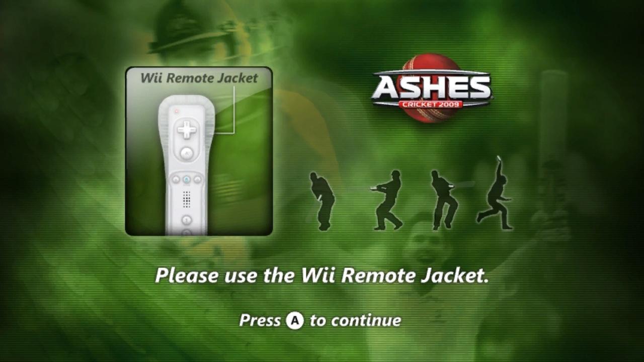 Ashes Cricket 2009 title screen for Wii