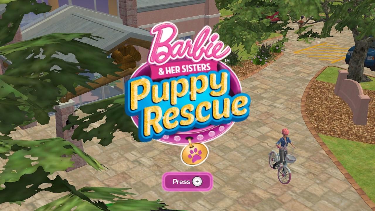 Barbie and Her Sisters: Puppy Rescue title screen for Wii