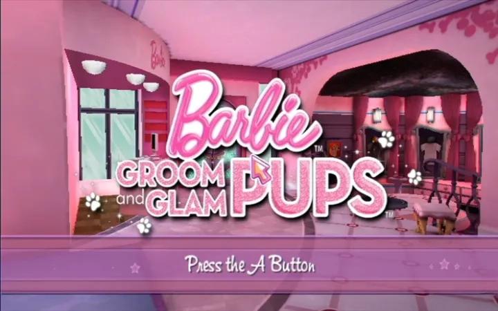 Barbie: Groom and Glam Pups title screen for Wii