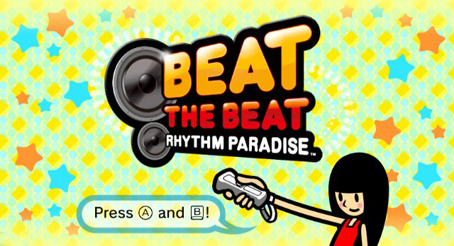 Beat the Beat: Rhythm Paradise title screen for Wii