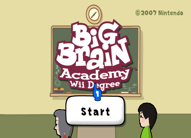 Big Brain Academy Wii Degree title screen for Wii