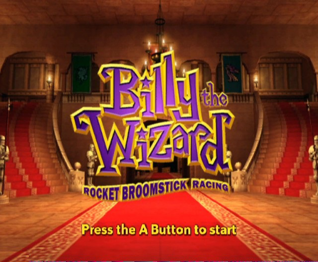 Billy the Wizard: Rocket Broomstick Racing title screen for Wii