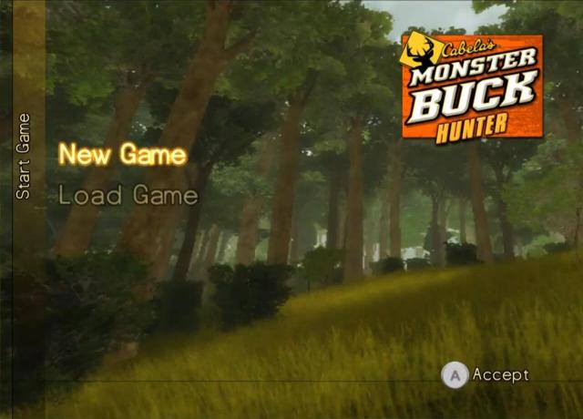 Cabela's Monster Buck Hunter title screen for Wii