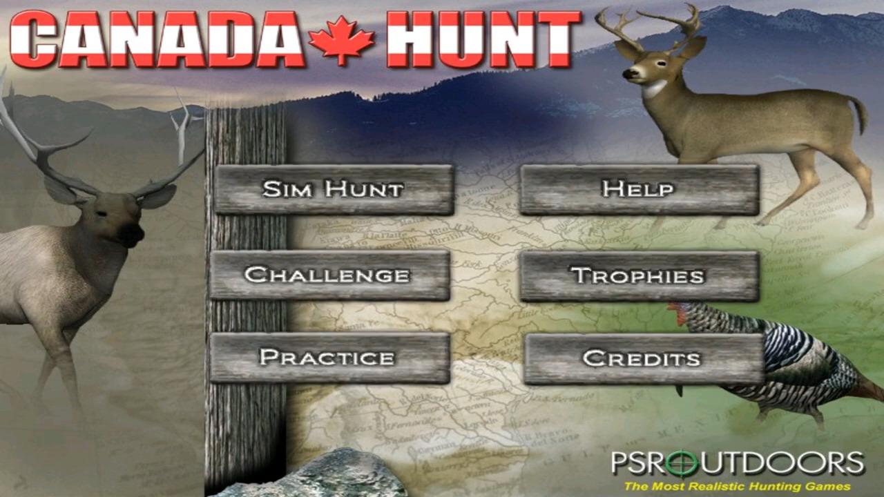 Canada Hunt title screen for Wii