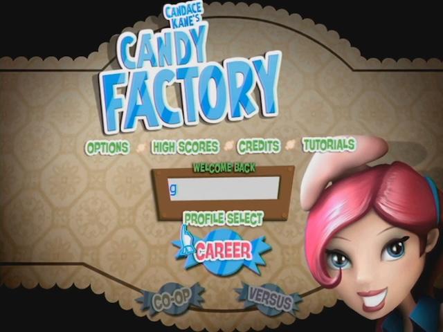 Candace Kane's Candy Factory title screen for Wii