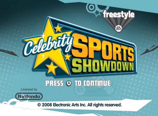 Celebrity Sports Showdown title screen for Wii