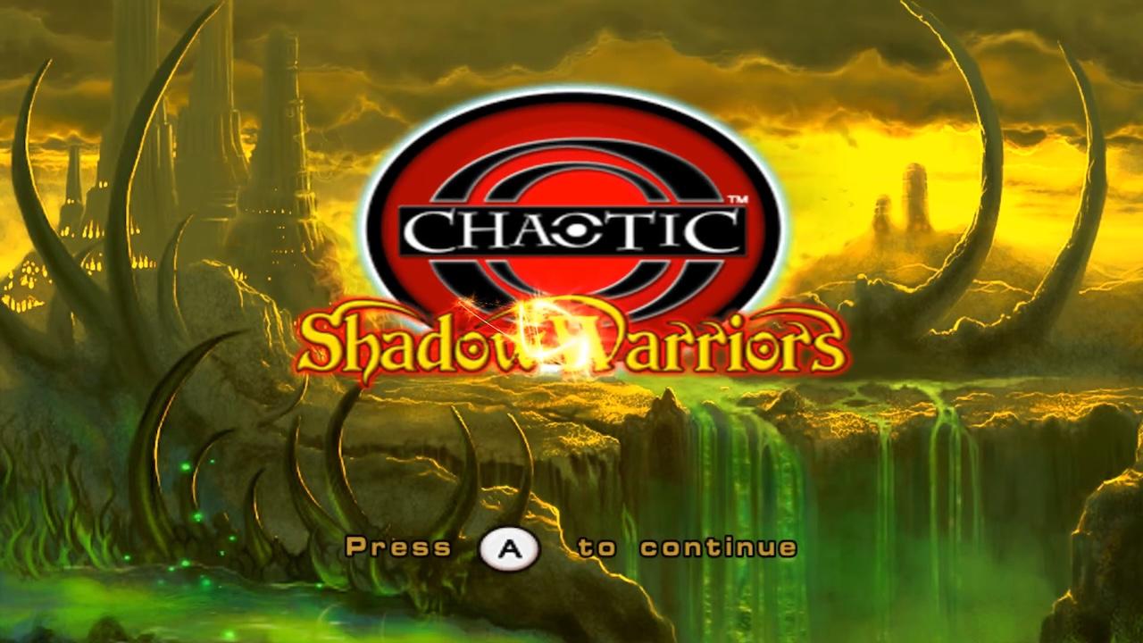 Chaotic: Shadow Warriors title screen for Wii