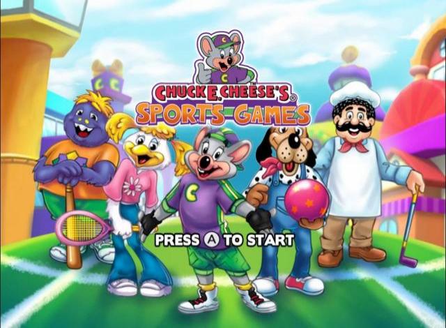 Chuck E. Cheese's Sports Games title screen for Wii