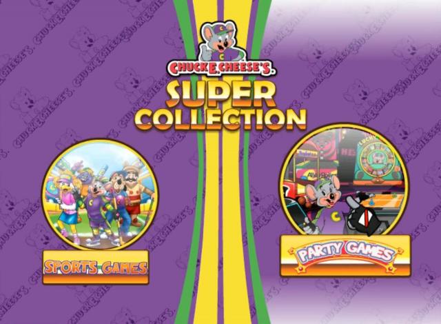 Chuck E Cheese's Super Collection title screen for Wii