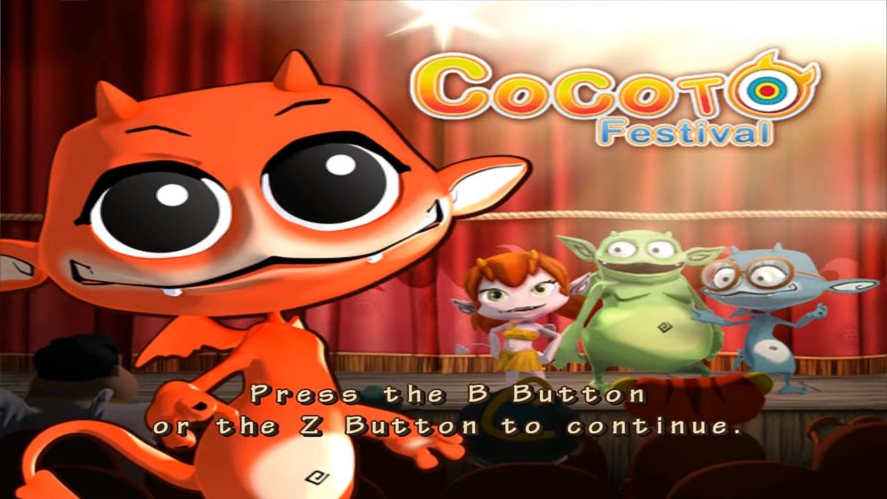 Cocoto Festival title screen for Wii