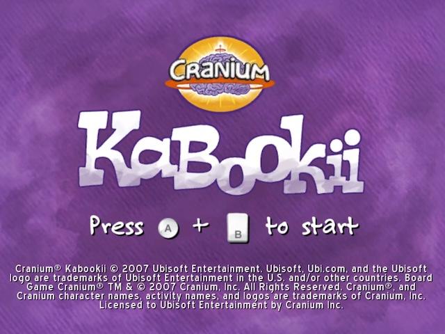 Cranium Kabookii title screen for Wii
