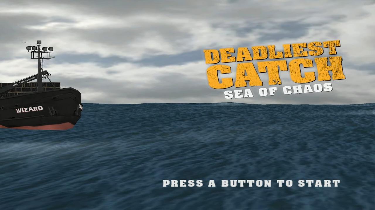 Deadliest Catch: Sea of Chaos title screen for Wii