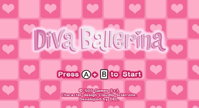 Diva Ballerina title screen for Wii