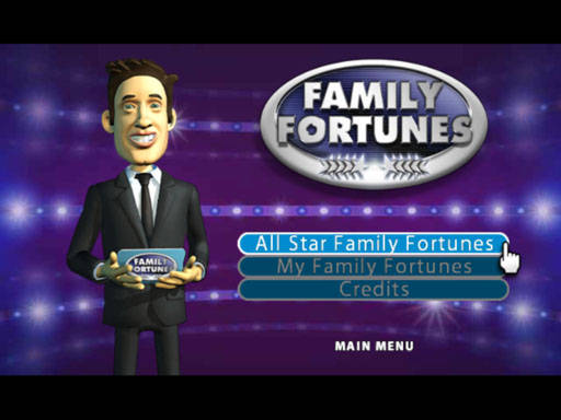 Family Fortunes title screen for Wii