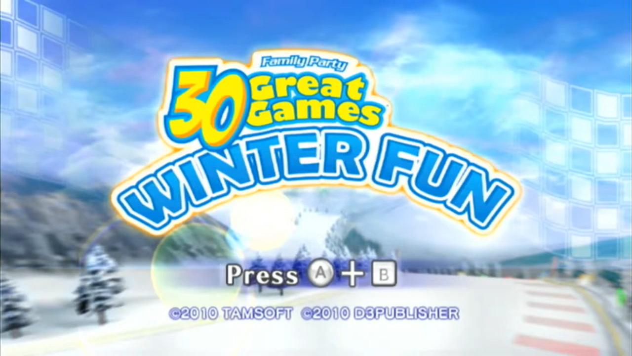 Family Party: 30 Great Games Winter Fun title screen for Wii