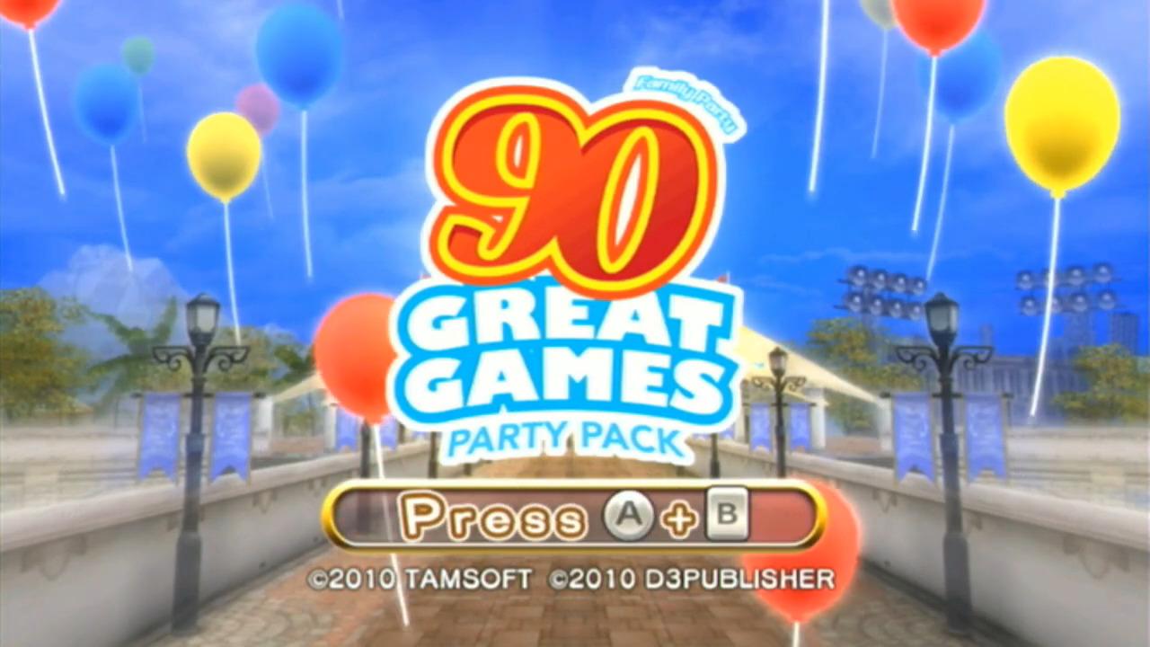 Family Party: 90 Great Games Party Pack title screen for Wii
