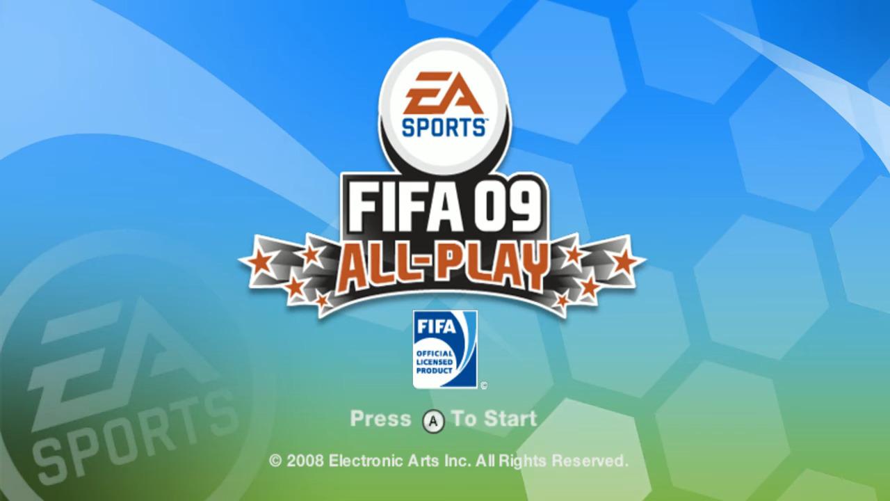 FIFA 09 All-Play title screen for Wii