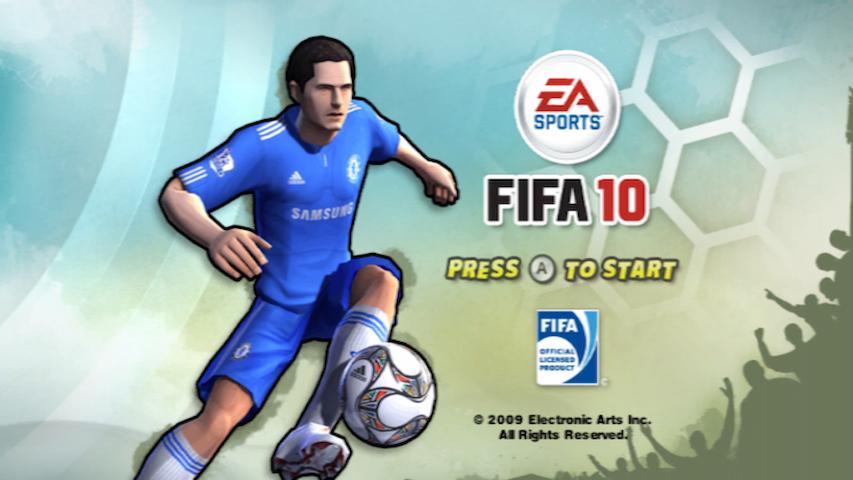 FIFA 10 title screen for Wii