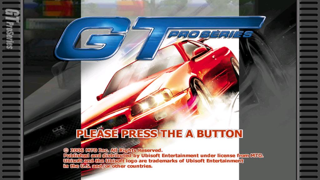 GT Pro Series (with Racing Wheel) title screen for Wii