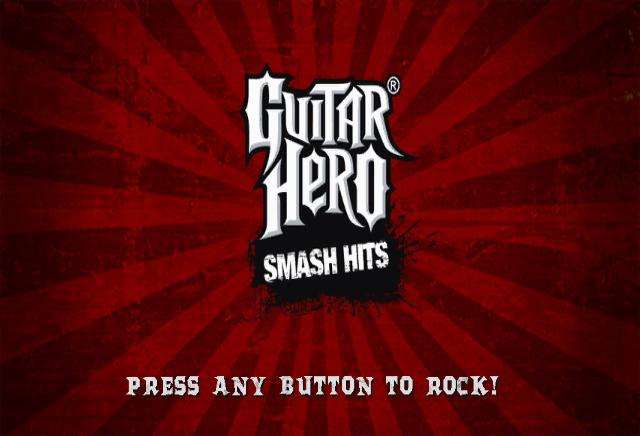 Guitar Hero Greatest Hits title screen for Wii