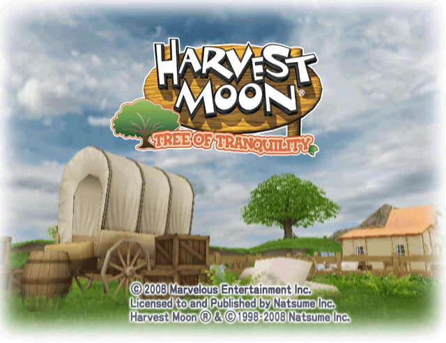 Harvest Moon Tree of Tranquility title screen for Wii