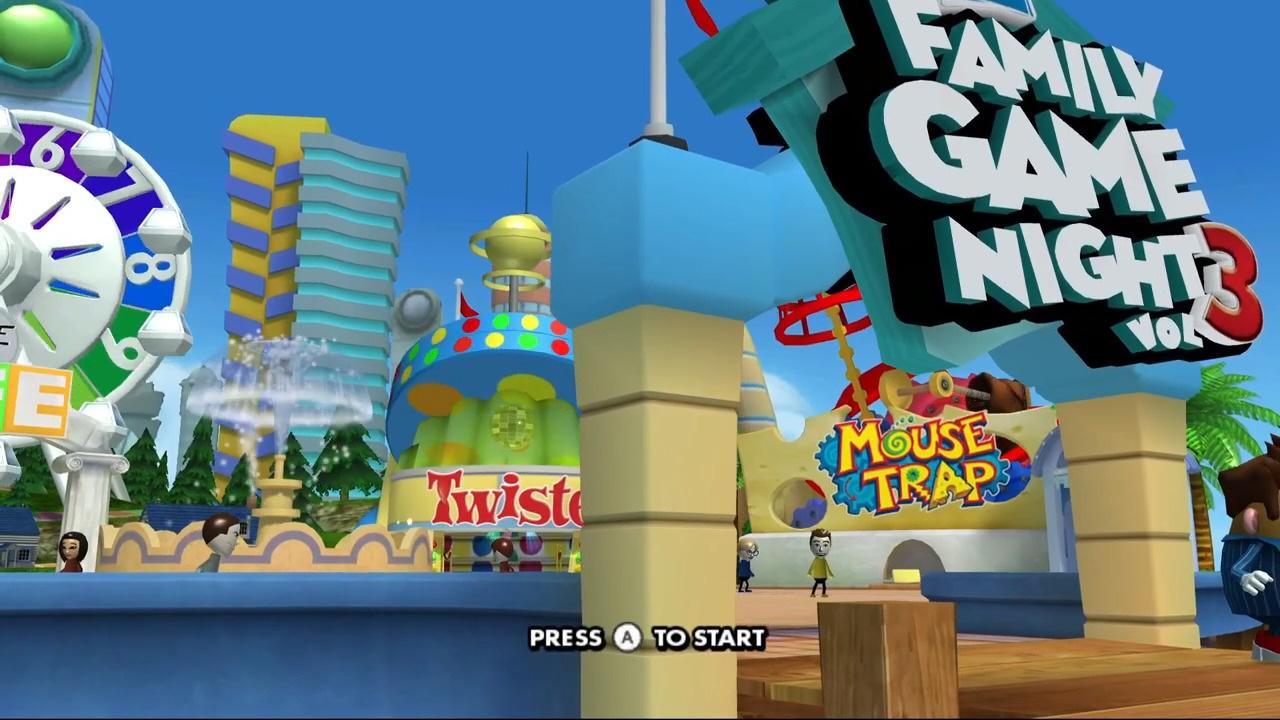 Hasbro Family Game Night 3 title screen for Wii
