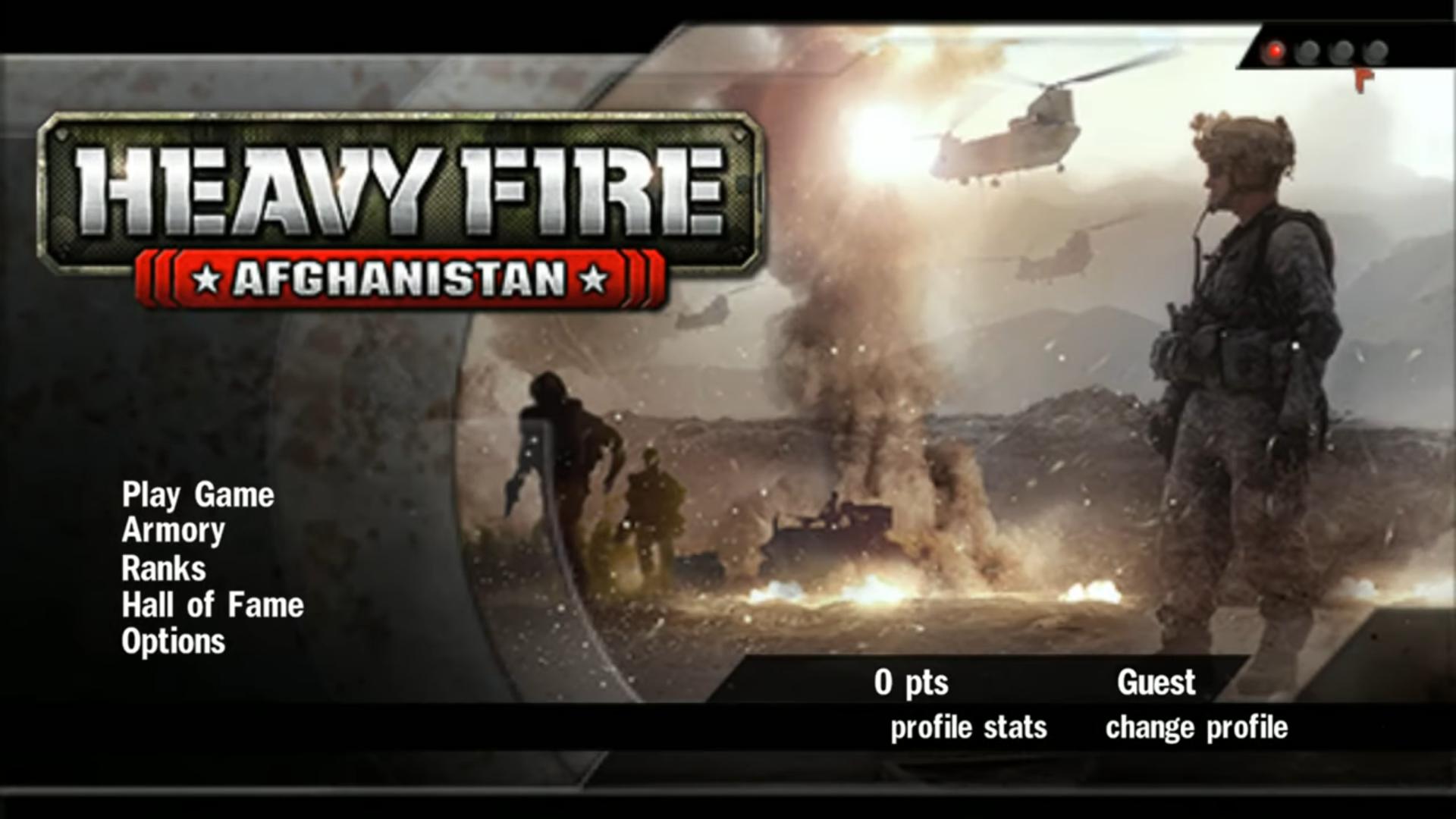 Heavy Fire: Afghanistan [Gun Bundle] title screen for Wii