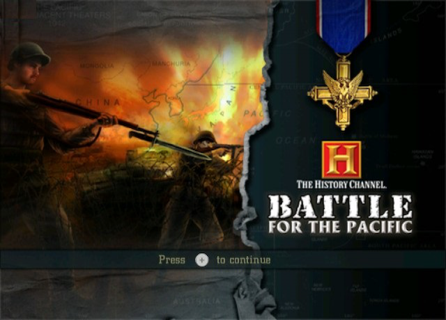History Channel Battle for the Pacific title screen for Wii