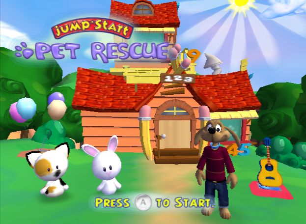 JumpStart Pet Rescue title screen for Wii