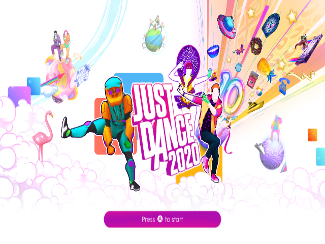 Just Dance 2020 title screen for Wii