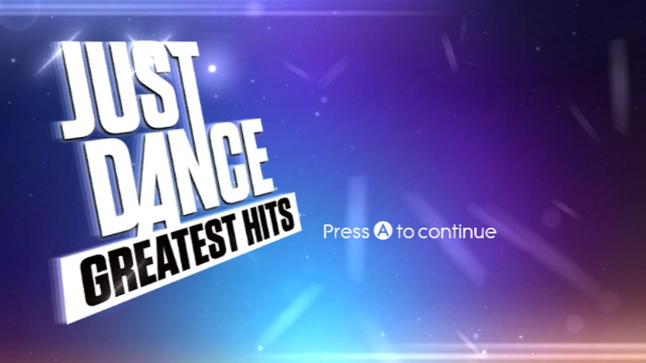 Just Dance Greatest Hits title screen for Wii