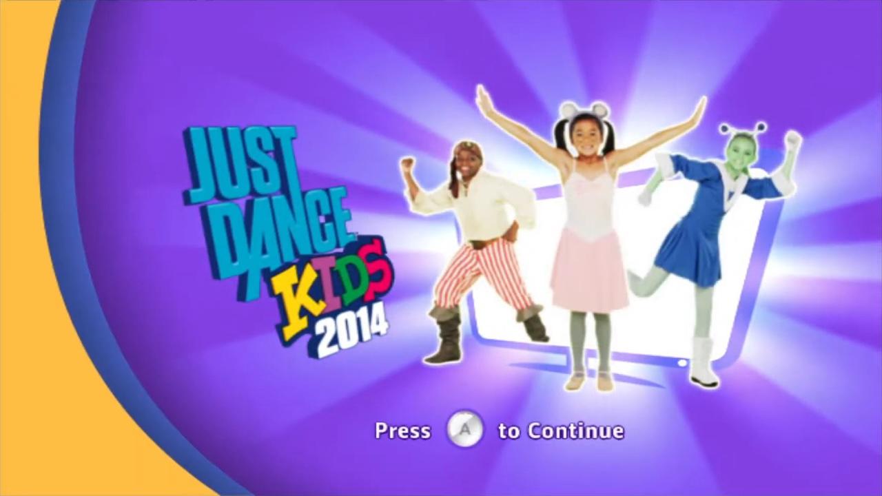 Just Dance Kids 2014 title screen for Wii