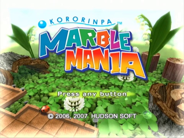 Kororinpa title screen for Wii
