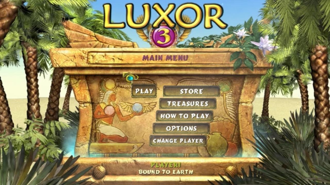 Luxor 3 title screen for Wii