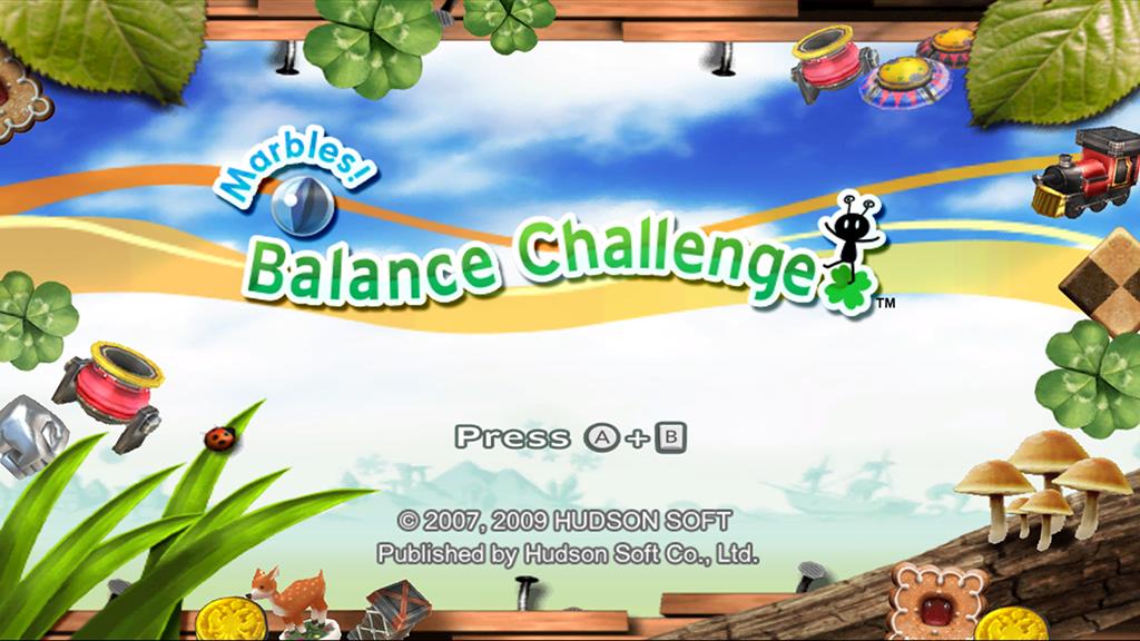 Marbles Balance Challenge title screen for Wii