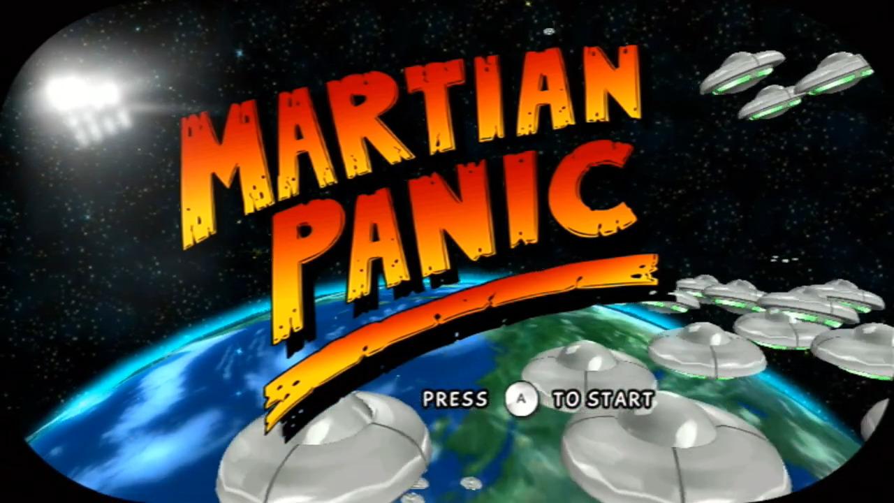 Martian Panic (Game & Gun Bundle) title screen for Wii