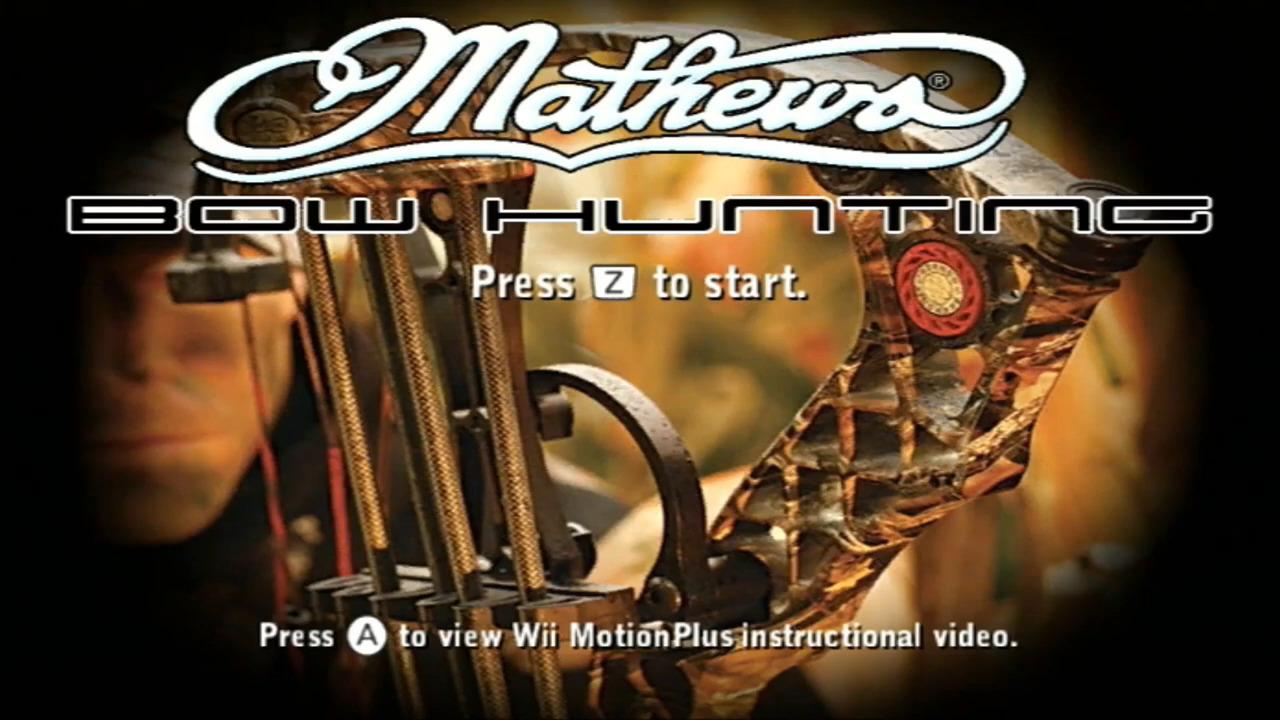 Mathews Bowhunting title screen for Wii