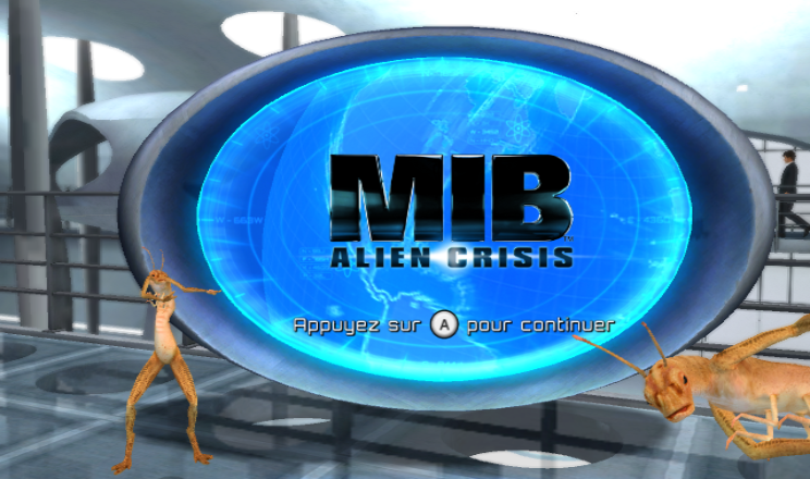 Men In Black: Alien Crisis title screen for Wii