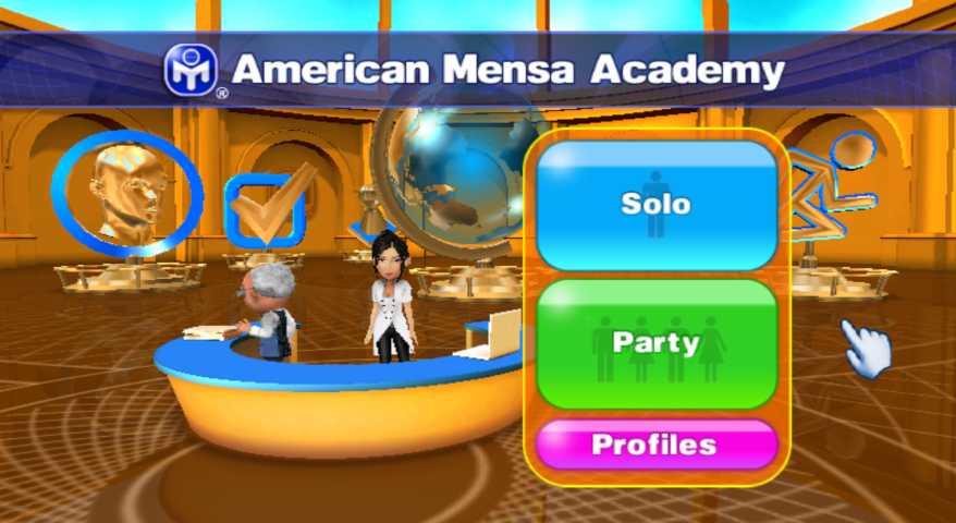 Mensa Academy title screen for Wii