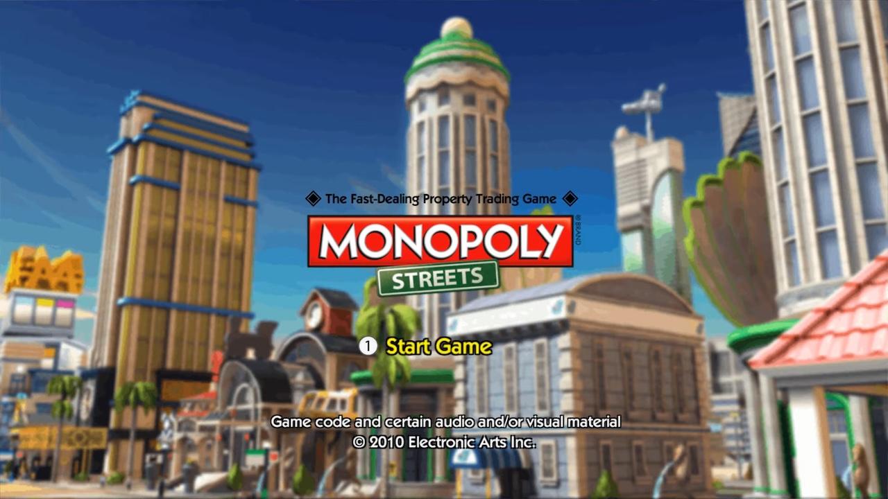 Monopoly Streets title screen for Wii