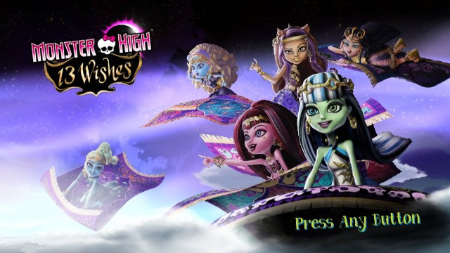Monster High: 13 Wishes title screen for Wii