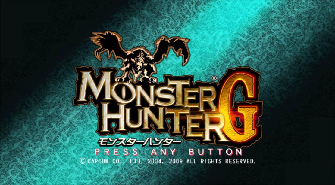 Monster Hunter G title screen for Wii