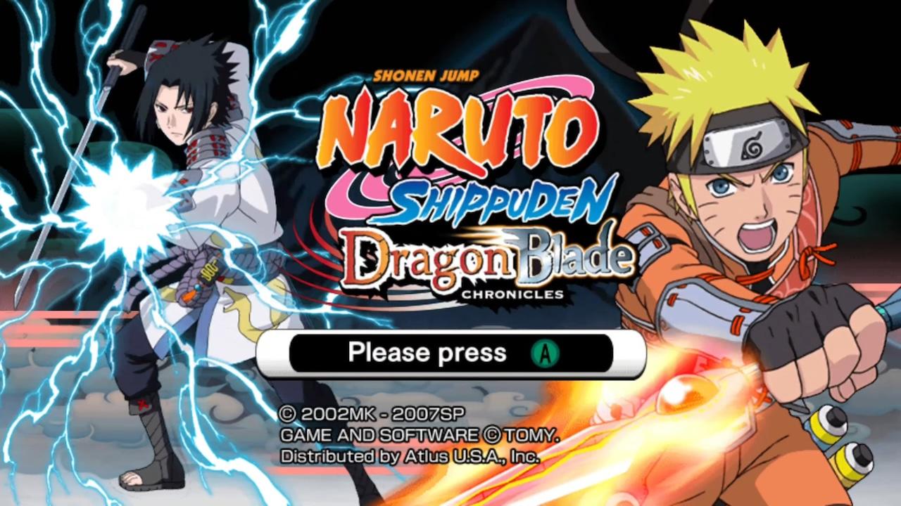 Naruto Shippuden: Dragon Blade Chronicles title screen for Wii