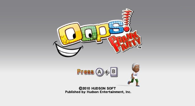 Oops! Prank Party title screen for Wii