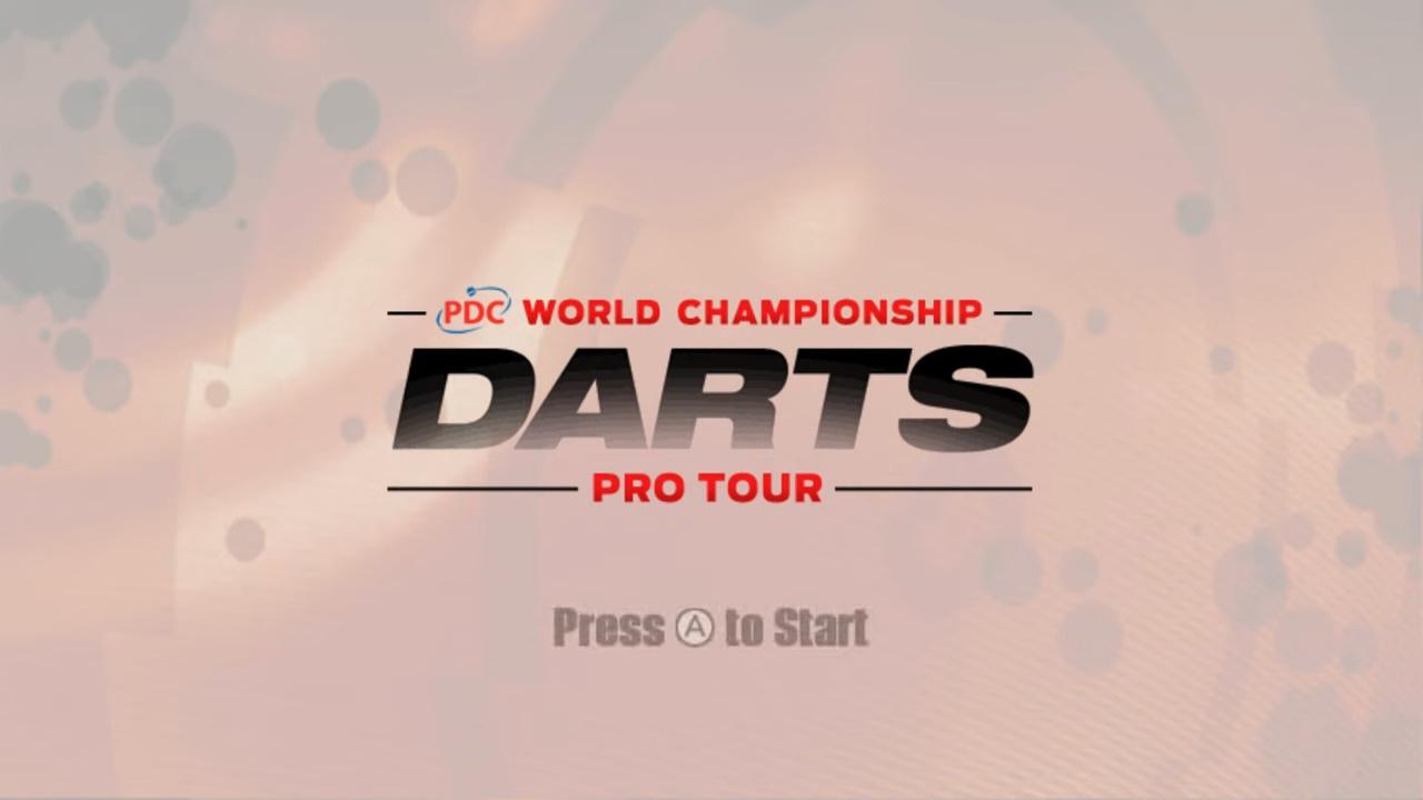 PDC World Championship Darts Pro Tour title screen for Wii